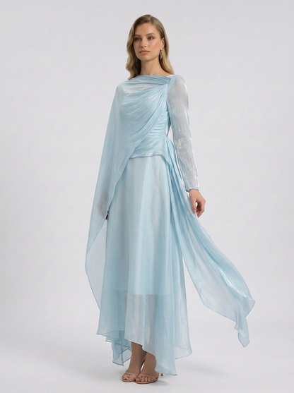 Madelyn Chiffon Maxi Dress – Light Blue