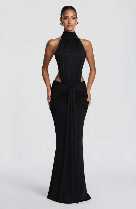Nova Cutout Maxi Dress – Black