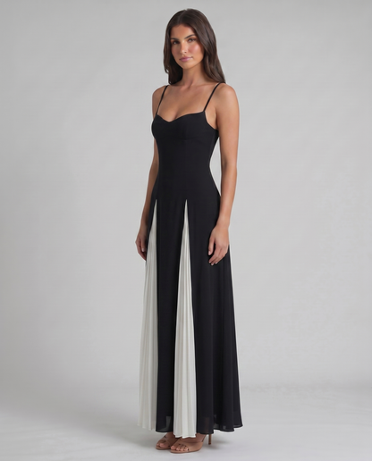 Romantic Maxi Dress – White/Black