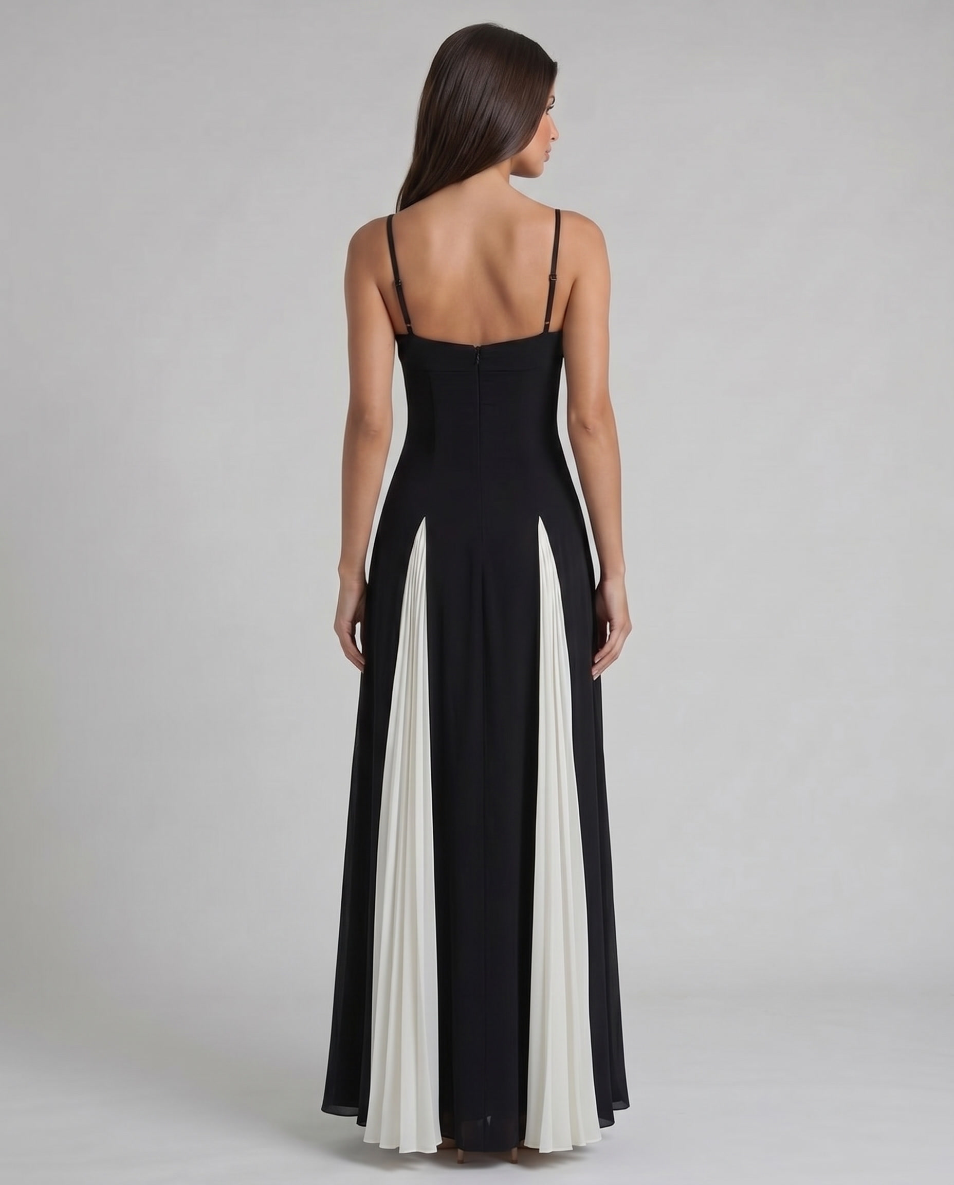 Romantic Maxi Dress – White/Black - M - Women's Fashion