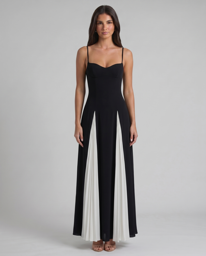Romantic Maxi Dress – White/Black - M - Women's Fashion