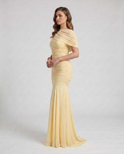 Shelby Ruched Maxi Dress – Yellow