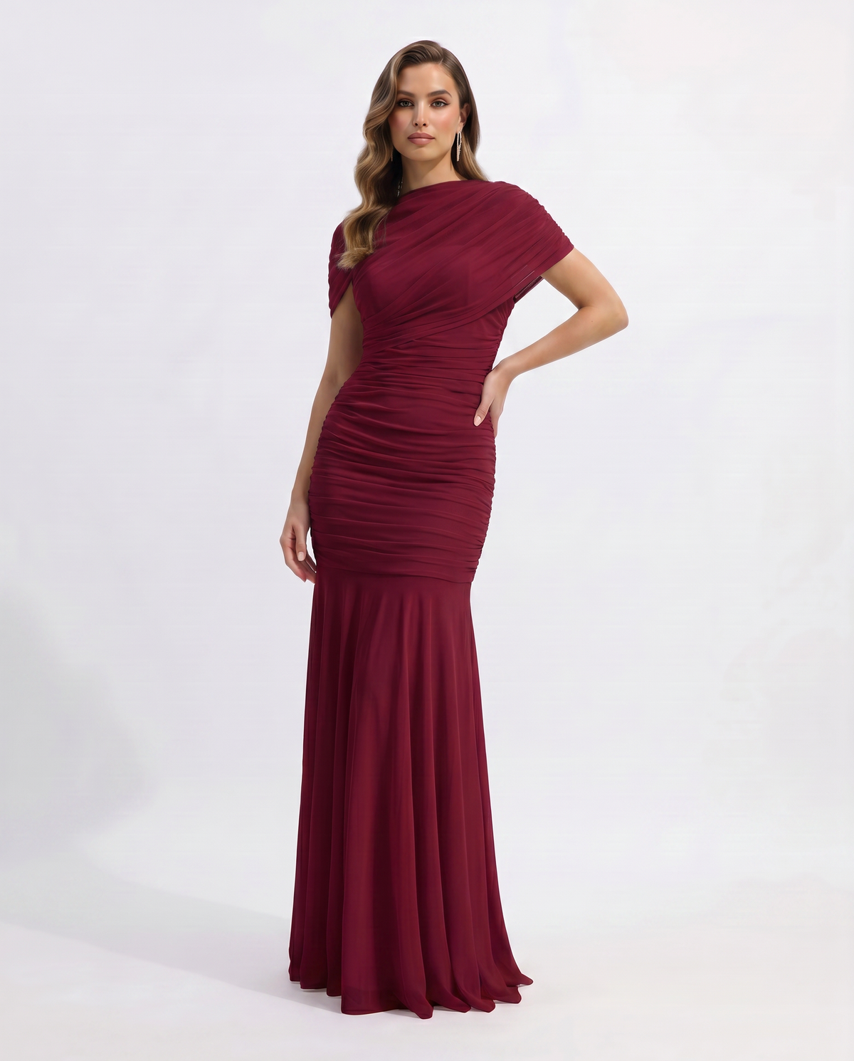 Shelby Ruched Maxi Dress – Yellow
