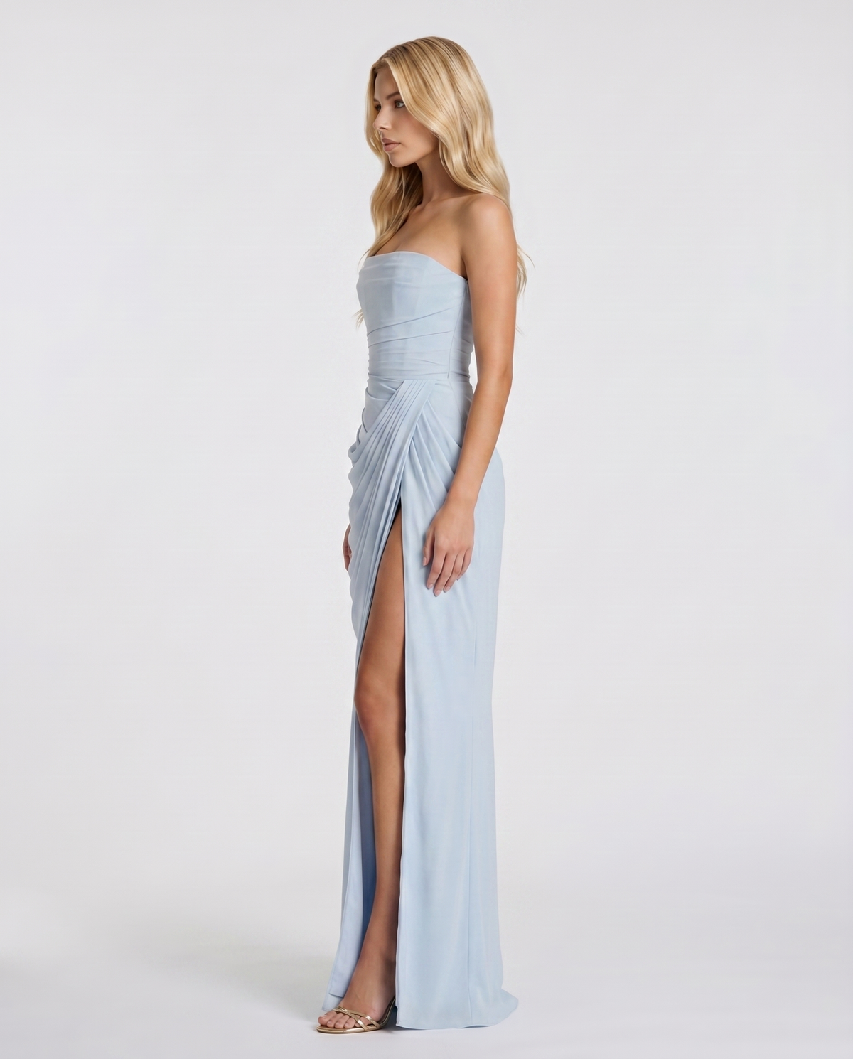 Sloane Strapless Maxi Dress – Light Blue