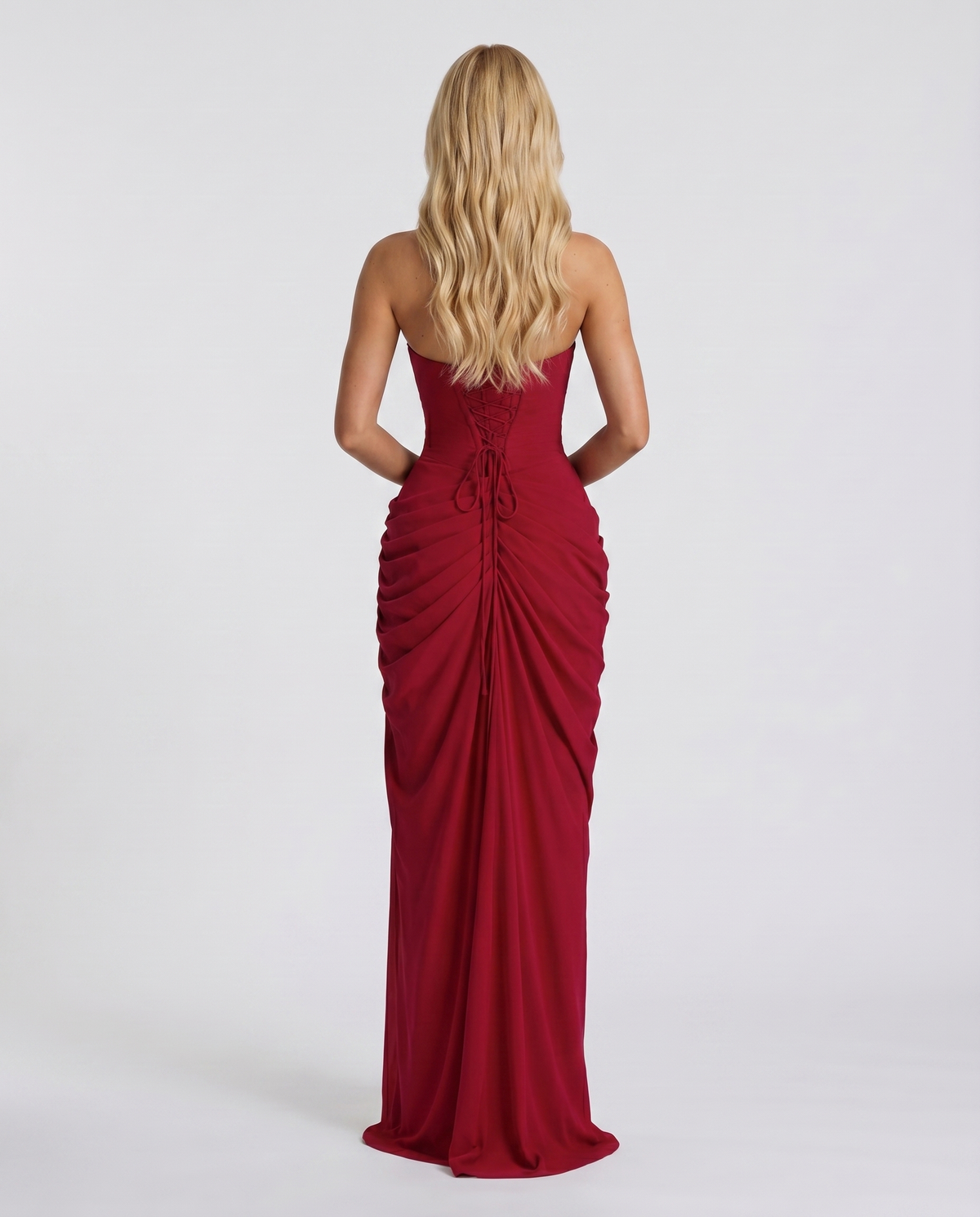 Sloane Strapless Maxi Dress – Red