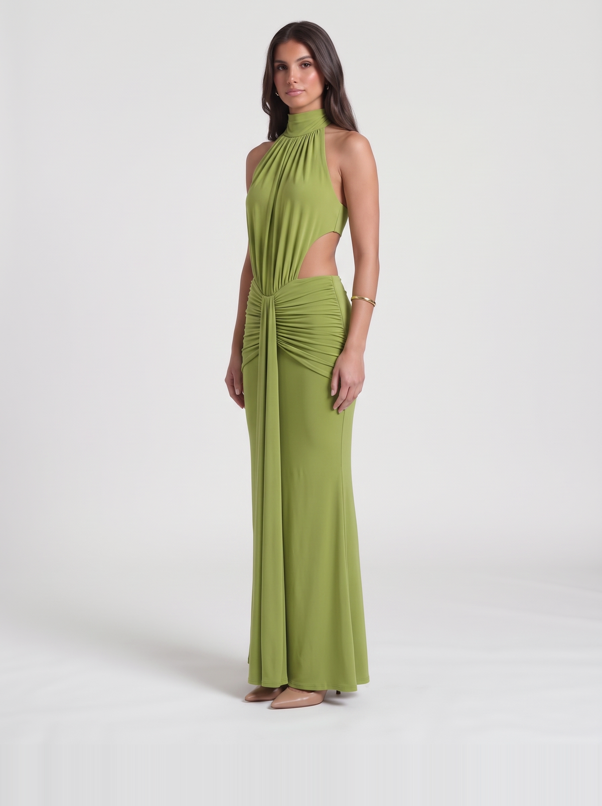 Tiffany Halter Maxi Dress – Green