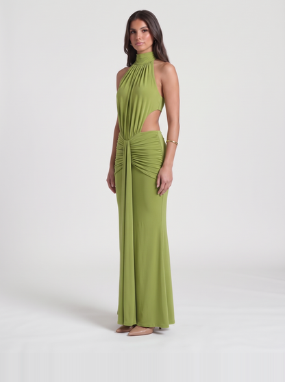 Tiffany Halter Maxi Dress – Green