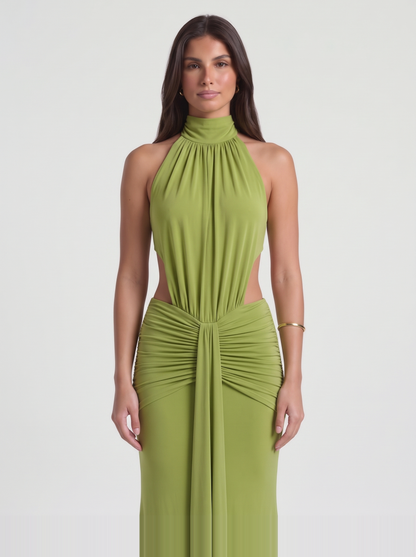 Tiffany Halter Maxi Dress – Green