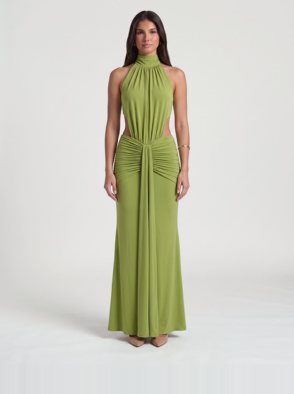 Tiffany Halter Maxi Dress – Green