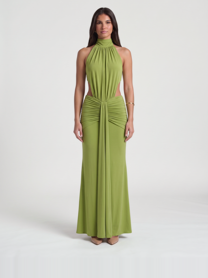 Tiffany Halter Maxi Dress – Green