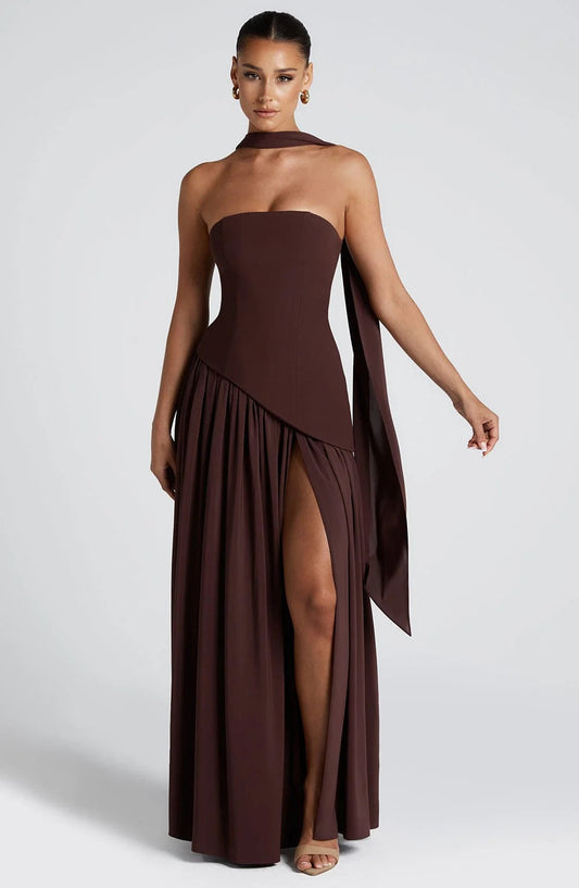 Vivora Maxi Dress – Dark Red
