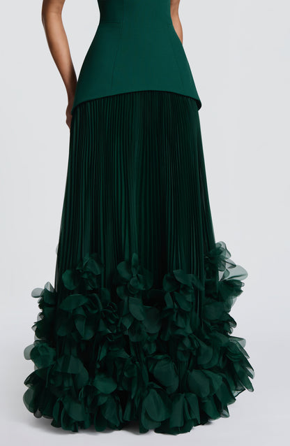 Zafira Pleated Maxi Dress – Green