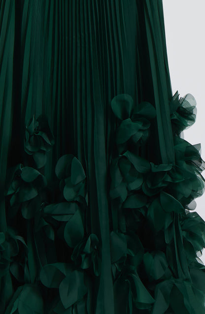 Zafira Pleated Maxi Dress – Green