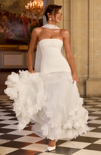 Zafira Pleated Maxi Dress – Ivory