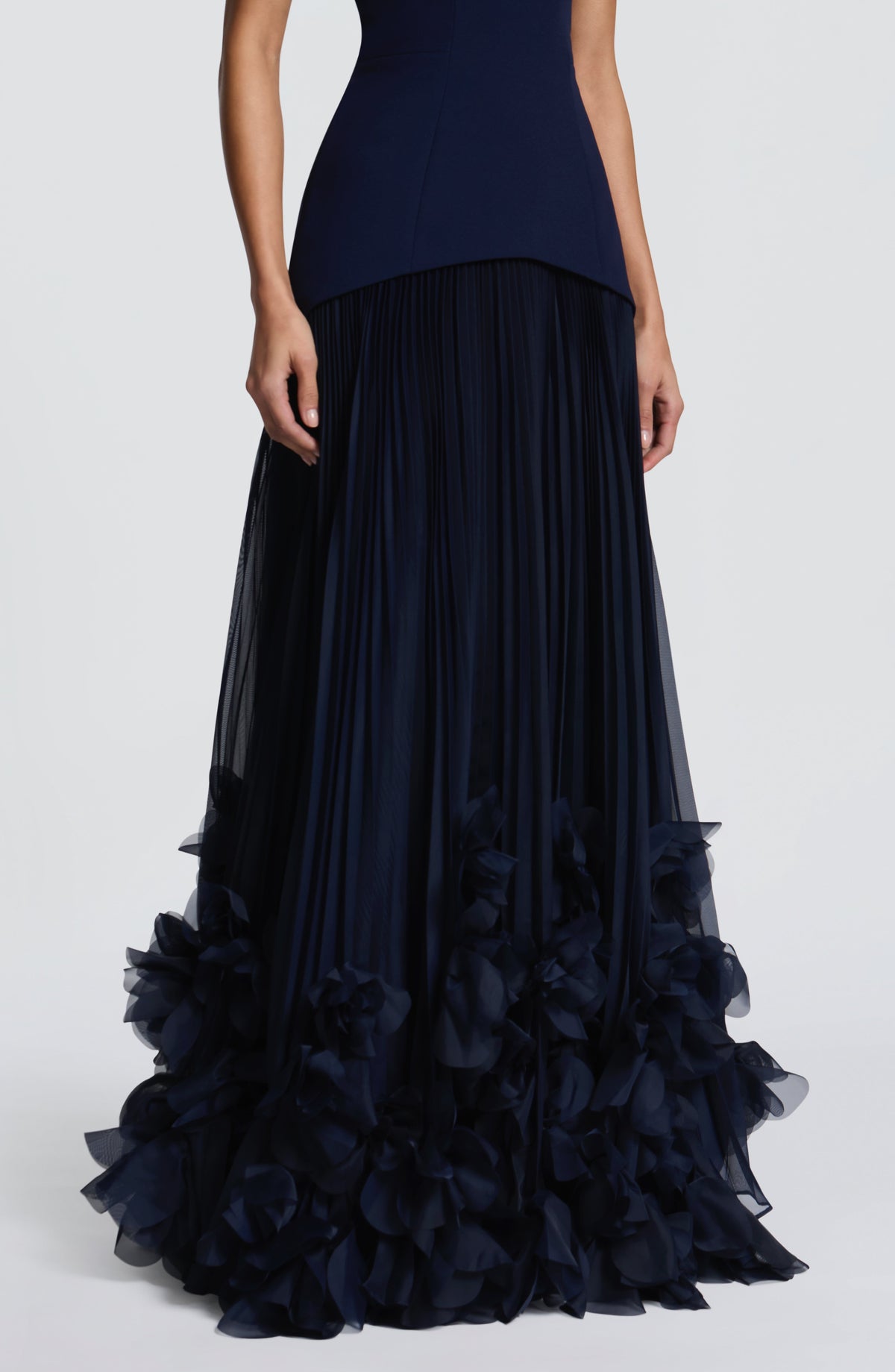 Zafira Pleated Maxi Dress – Navy