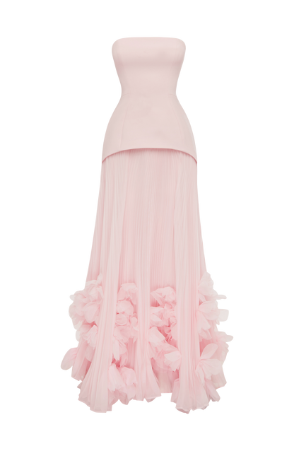 Zafira Pleated Maxi Dress – Pink