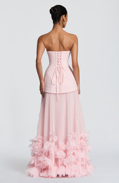 Zafira Pleated Maxi Dress – Pink