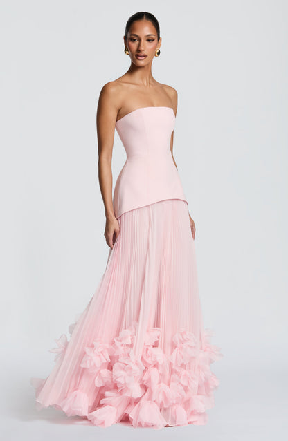 Zafira Pleated Maxi Dress – Pink