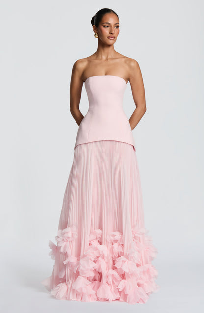 Zafira Pleated Maxi Dress – Pink