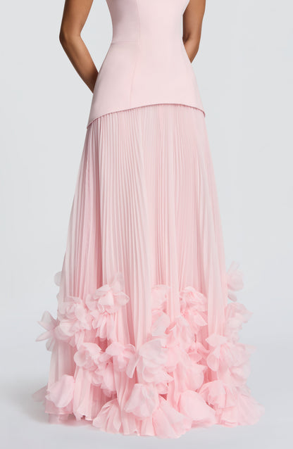Zafira Pleated Maxi Dress – Pink