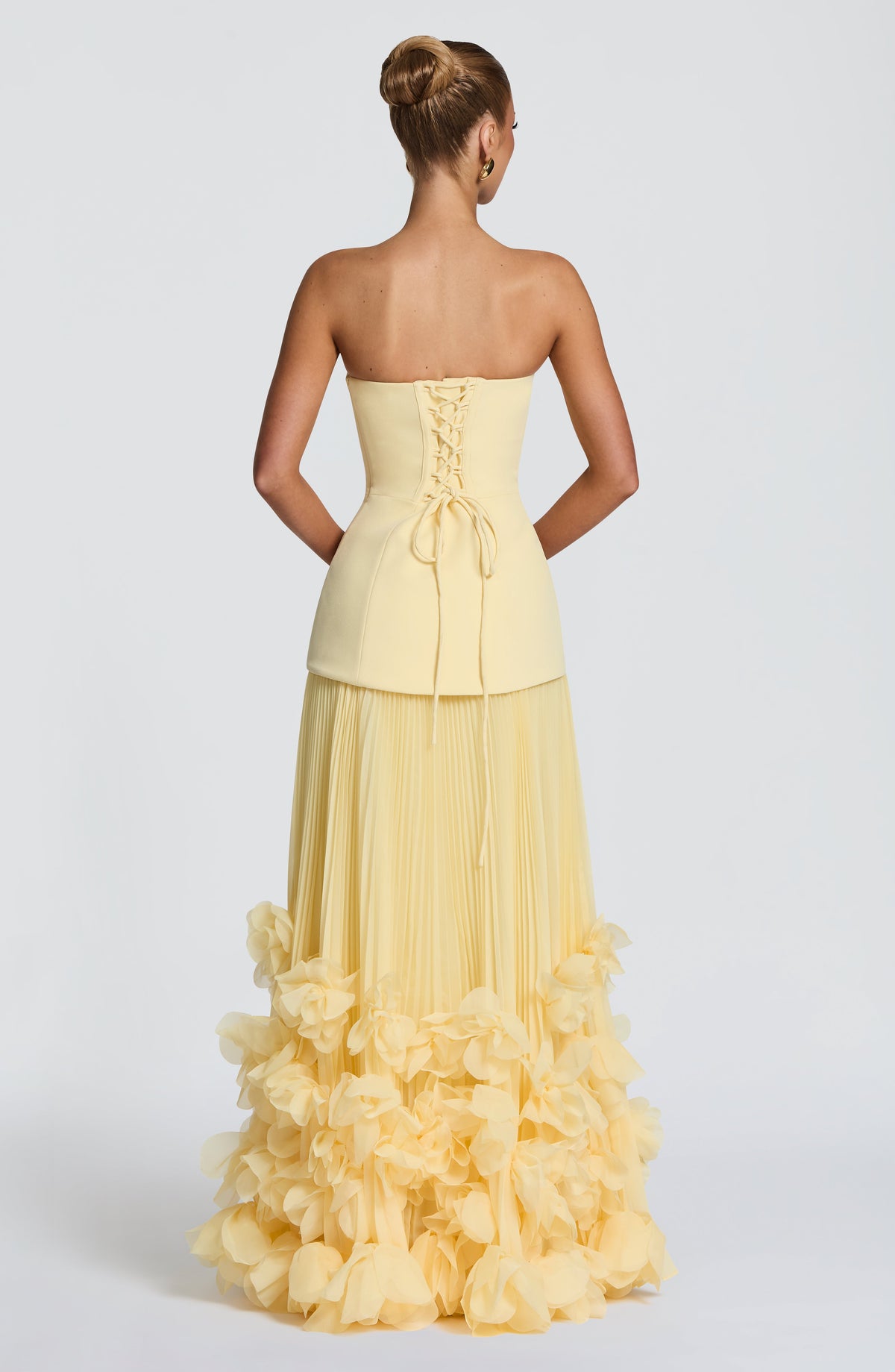 Zafira Pleated Maxi Dress – Yellow